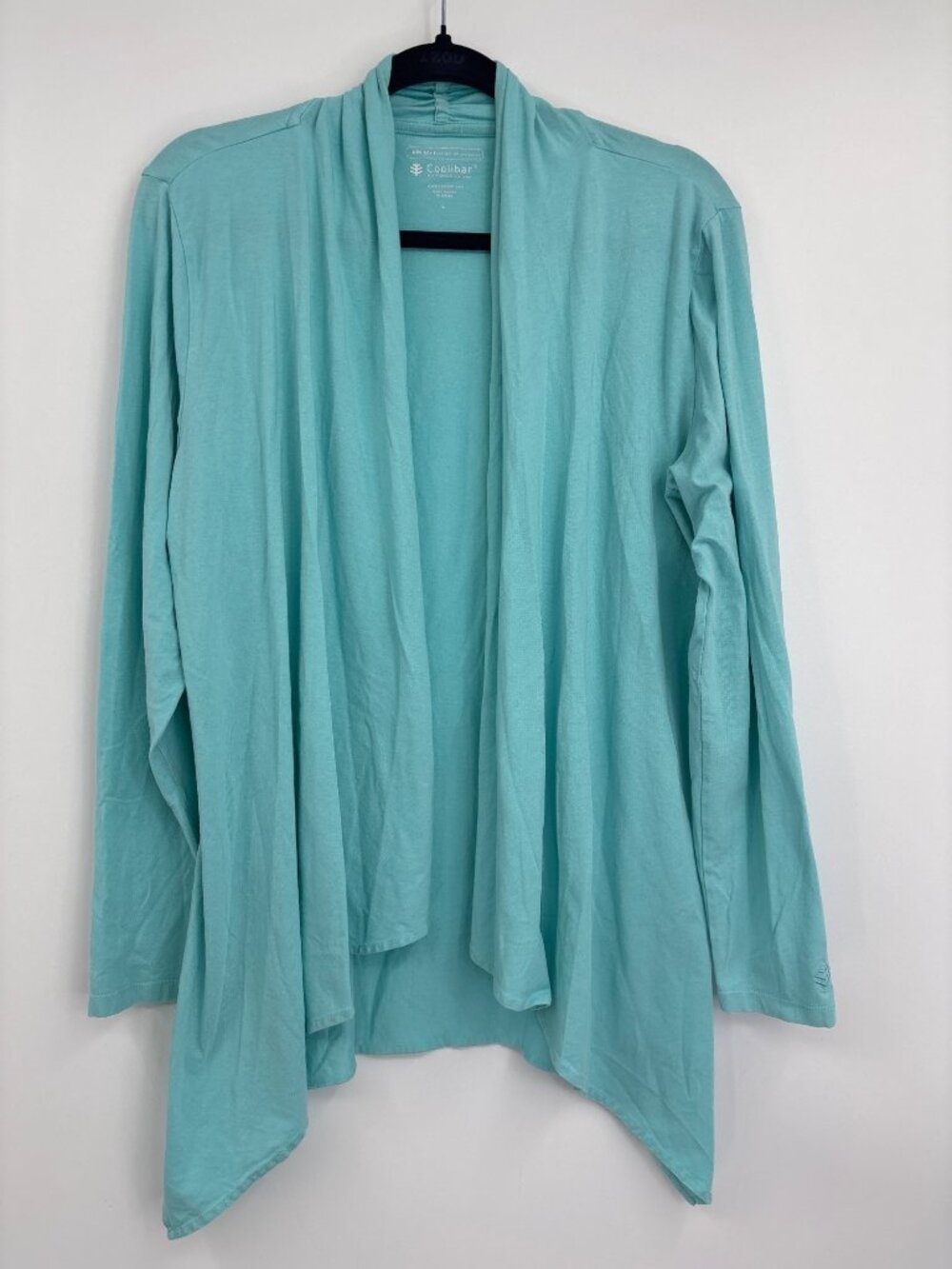 Coolibar Open Front Cardigan SPF 50+ UV Sun Protection Blue Size Large